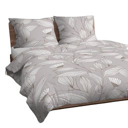 Obrázek pro produkt Mikroplyšové kombinované povlečení Listy krémové 140X200 70X90