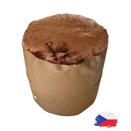 Obrázek pro produkt Válec koženkový světle hnědý s fleecem⌀40x40 cm